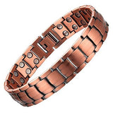 Mens Copper Bracelets 8.5" Link Adjustable Double Raw 3000Gauss Magnets Pain Relief for Arthritis and Carpal Tunnel Migraines Tennis Elbow