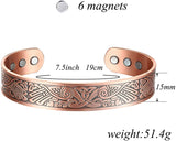 Magnetic Copper Bracelet for Men Arthritis Carpal Tunnel Viking Bracelet 7.5inch Adjustable