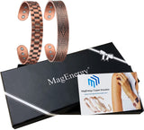 Copper Bracelet for Men for Arthritis Pain Relief Magnetic Therapy Bracelets 7.5inches Adjustable to Fit Most Wrist-2PCK