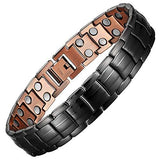 Mens Copper Bracelets 8.5" Link Adjustable Double Raw 3000Gauss Magnets Pain Relief for Arthritis and Carpal Tunnel Migraines Tennis Elbow