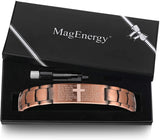 Men Copper Magnetic Bracelet Cross Bracelet