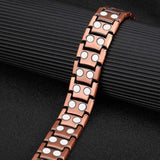 Mens Copper Bracelets 8.5" Link Adjustable Double Raw 3000Gauss Magnets Pain Relief for Arthritis and Carpal Tunnel Migraines Tennis Elbow