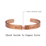 MagEnergy Magnetic Copper Bracelet for Men for DAD 7.4 Inches Adjustable to Fit Most Wrist