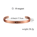MagEnergy Magnetic Copper Bracelet for Women for Mom Gift 6.8inches Adjustable-2PCK