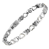 Heart - Shaped Stainless Steel Magnetic Therapy Bracelets for Women