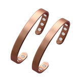 BioMag Copper Bracelet for Women Men Adjustable Magnets Bracelets for Mom Dad Birthday Gifts 6.8inches, 2 Pcs
