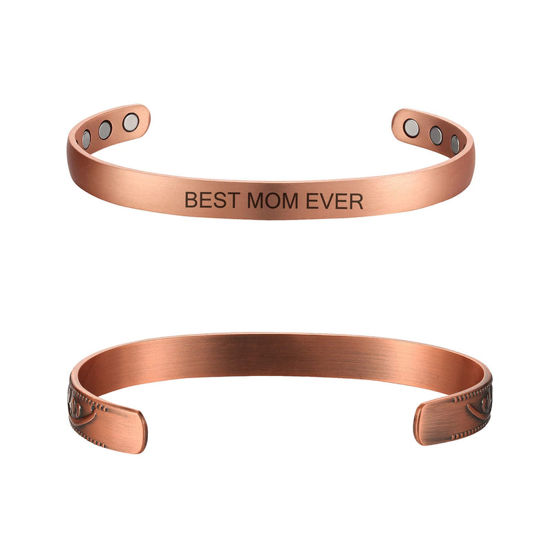 MagEnergy Magnetic Copper Bracelet for Women for MOM 6.8 Inches Adjustable to Fit Most Wrist-2 PCK