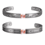 BioMag Magnetic Copper Bracelet for Women Men 6.8inch Adjustable to Fit Most Wrist-2PCK (Plum Blossom-Cross Bracelet)