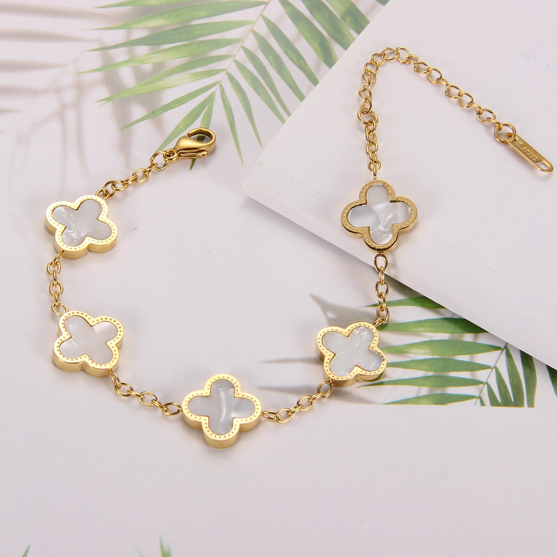 Fashion Four-leaf Clover Five-flower Bracelet, Bracelet Jewelry