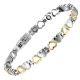 Heart - Shaped Stainless Steel Magnetic Therapy Bracelets for Women