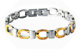 Chic Two - Tone Stainless Steel Magnetic Therapy Bracelet for Women