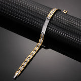 Elegant Two - Tone Stainless Steel Magnetic Therapy Bracelet with Gem Accents for Women