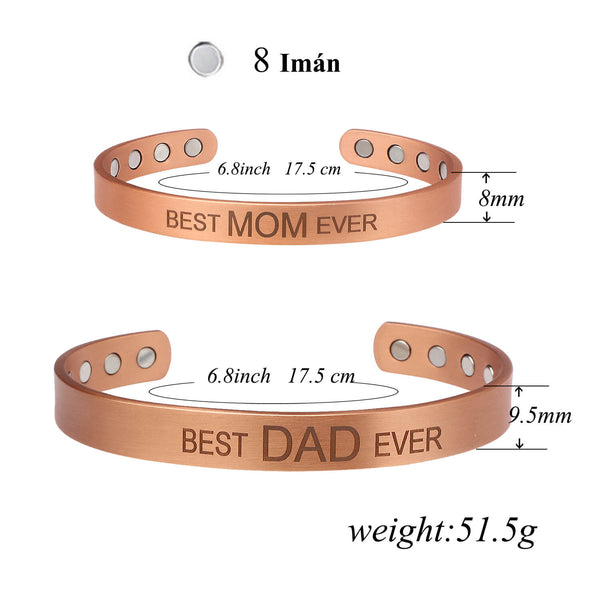 BEST DAD EVER BEST MOM EVER Copper Bracelet For Arthritis Relief