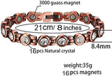 MagEnergy Copper Magnetic Bracelet and Rings for Women, Magnetic Bracelet & Rings with 3500 Gauss Magnets,Adjustable Link Bracelet Copper Ring Jewelry Gifts with Sizing Tool
