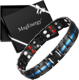 MagEnergy Pure Titaniums Magnetic Bracelet for Men Magnetic Bracelet with Powerful Magnets, Adjustable Bracelet Jewelry Gift (Black 1)