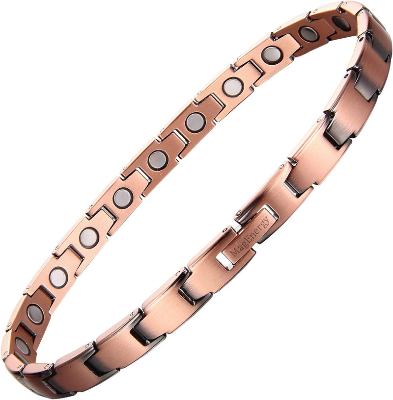 EnerCoppeX 3500 Gauss magnetische vrouwelijke ring, 99,99% puur koperen magnetische ring, klassiek liefdesontwerp met 2 magneten, verstelbaar formaat (goud EnerCoppeX 3500 Gauss magnetische vrouwelijke ring, 99,99% puur koperen magnetische ring, klassiek liefdesontwerp met 2 magneten, verstelbaar formaat (goud