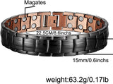 BioMag Mens Copper Bracelet,Double Row Copper Magnetic Bracelet for Men 9.0" Adjustable Jewelry Gift
