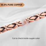 MagEnergy Copper Bracelet Anklet for Women, Soild Copper Magnetic Anklet, Adjustable Ankle Bracelet with Free Link Removal Tool (Copper)