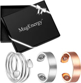 MagEnergy Copper Rings for Women for Arthritis 99.9% Pure Copper Lymph Detox Magnetic Therapy Rings for Finger Joint Pain Jewelry Gift(4pcs)