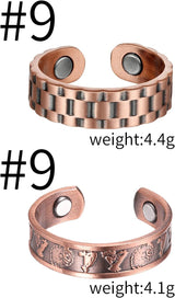 MagEnergy Copper Rings for Men Women, Magnetic Therapy for Arthritis and Joint Pain, 99.9% Pure Copper with Magnets Adjustable Ring for Fingers Thumb-2PCS