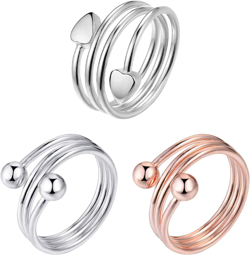 MagEnergy Copper Rings for Women, Magnetic Therapy for Arthritis and Joint Pain, 99.9% Pure Copper with Magnets Adjustable Ring for Fingers Thumb-3PCS