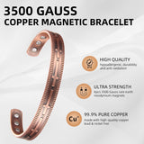 MagEnergy Copper Bracelet for Men Women,Pure Copper Bangle, Adjustable with 6 Powerful Magnets