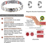 MagEnergy Magnetic Titanium Steel Bracelet and Copper Rings for Men for Arthritis and Pain Relief Carpal Tunnel,Adjustable Jewelry Gift(Set of 3)