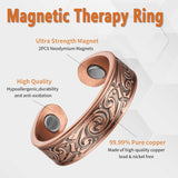 BioMag Magnetic Therapy Rings for Men, Copper Ring for Fingers Thumb,Adjustable Solid Pure Copper Jewelry Gift (Set of 3)