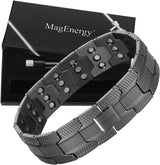 MagEnergy Pure Titanium Bracelet for Men 4 Elements 591pcs Minerals Magnetic Bracelet for Men Anniversary, Christmas, Valentine's Day Gifts