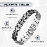 MagEnergy Pure Titaniums Magnetic Bracelet for Men Magnetic Bracelet with Powerful Magnets, Adjustable Bracelet Jewelry Gift (Black 1)