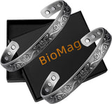 BioMag Magnetic Copper Bracelet for Women Magnetic Bracelet High Gauge 99.9% Solid Copper with Magnets Anti-Allergies Vintage Flower Copper Magnetic Bracelets for Christmas Gift