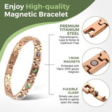 MagEnergy Lymphatic Drainage Magnetic Bracelets for Women Titanium Steel Magnetic Wristbands with Elegant Love Heart Shape Design, Lovely Gift Box with an Adjustment Tool(Heart Purple)