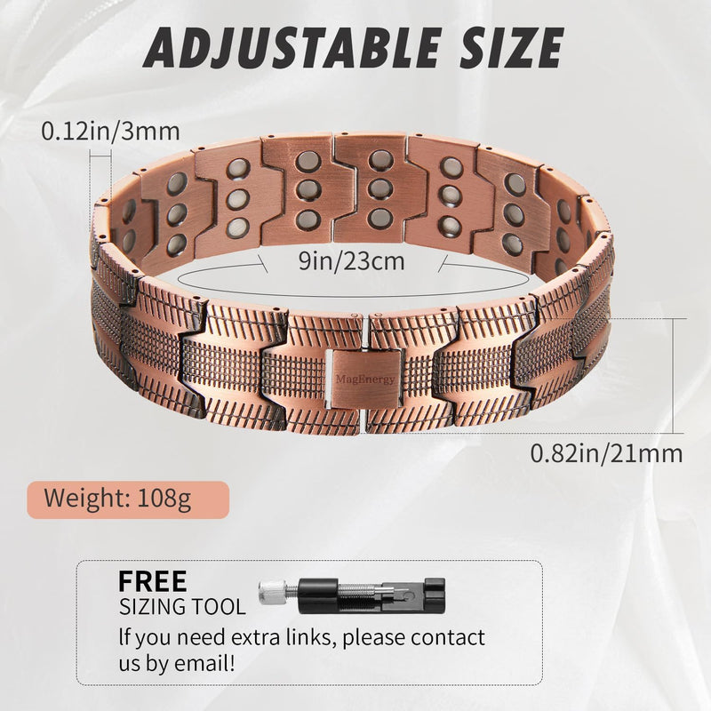 MagEnergy Pure Titanium Bracelet for Men 4 Elements 591pcs Minerals Magnetic Bracelet for Men Anniversary, Christmas, Valentine's Day Gifts