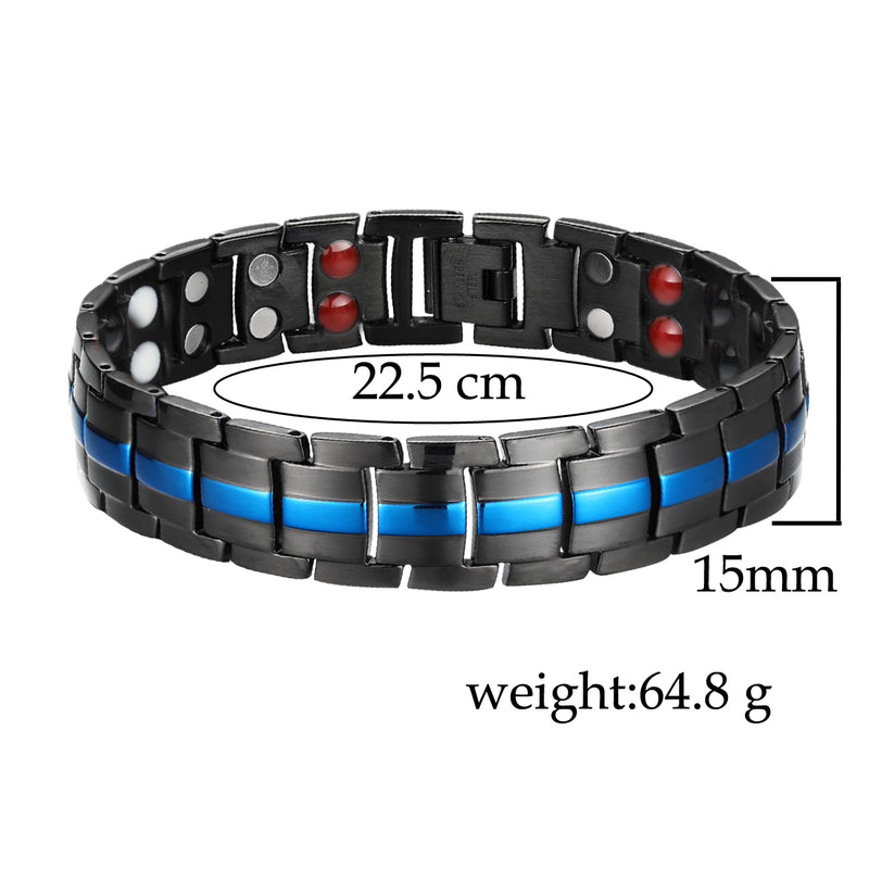 Vinterly Steel Magnetic Bracelet for Men Hand Chain Gold-color Magnetic  Arthritis Healing Energy Bracelets Benefits