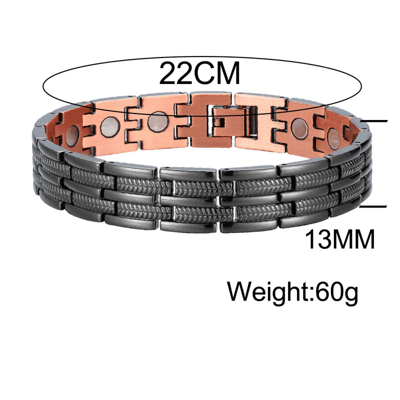 Copper Bracelet For Men Black Magnetic Bracelet-CB003B