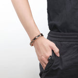 Copper Magnetic Bracelet For Men Black Carbon Fiber-CB027