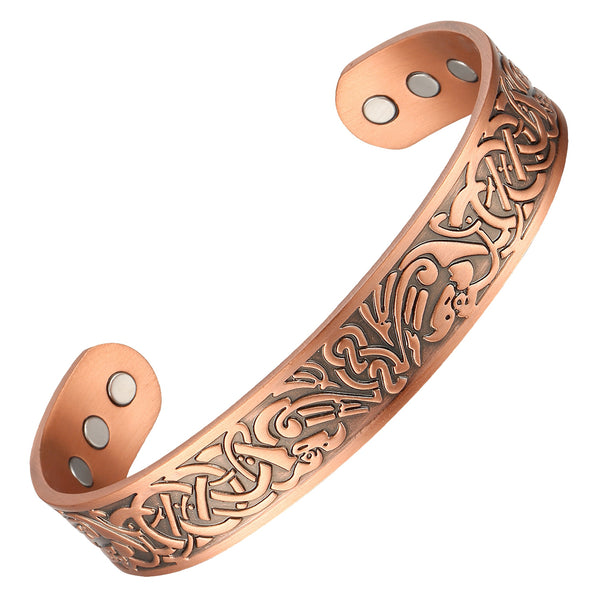Viking Copper Bracelets For Men 7.5inches Adjustable Cuff Bracelet