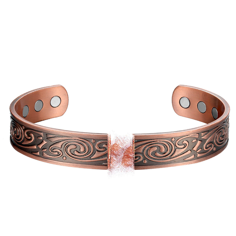Viking Bracelets For Men 6.7inches Adjustable Cuff Copper Bracelet