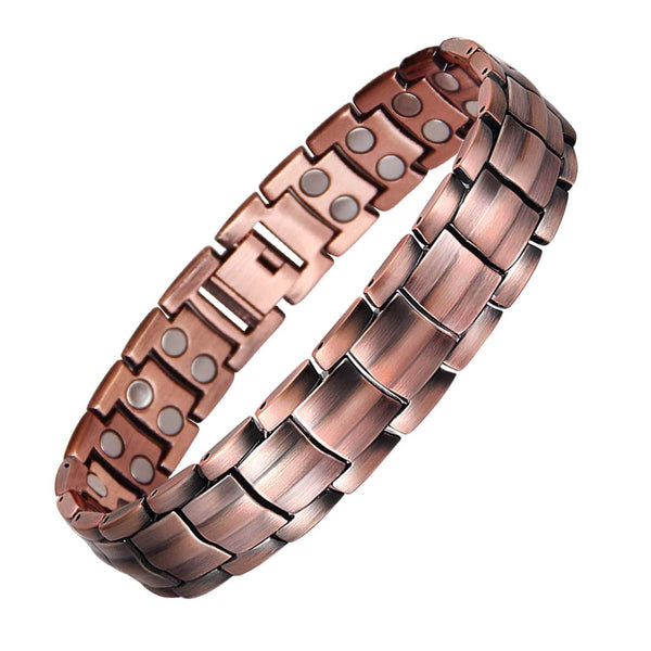 Men Copper Bracelet For Arthritis Double Raw Magnets-CB049