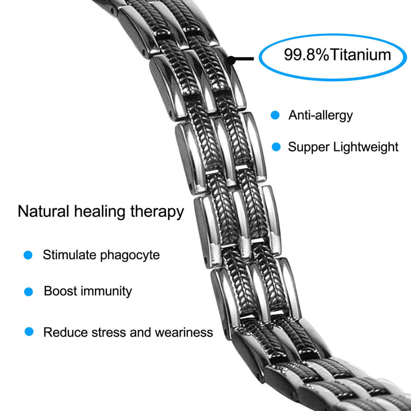 Titanium Bracelet For Men 4 in 1 Health For Arthritis,Tennis Elbow-TB003SB