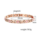 Rose Gold Bracelet For Women Crystal Design 4 in 1 Health-B047R