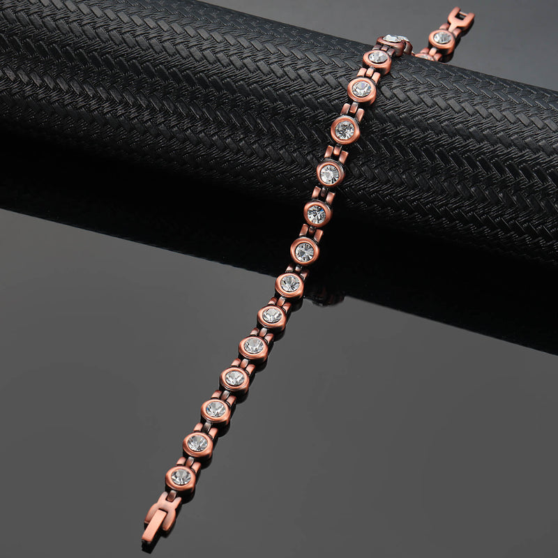 Copper Ankle Bracelet For Women For Arthritis Crystal Bracelet-CB015A