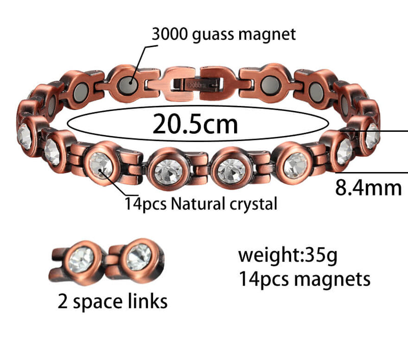BioMag Copper Bracelet for Women Magnetic Adjustable (6.3inches) Magne –  MagEnergy