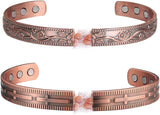 Copper Bracelet for Couples Arthritis Pain Relief 6.8 Inches Adjustable to Fit Most Wrist-2 PCK