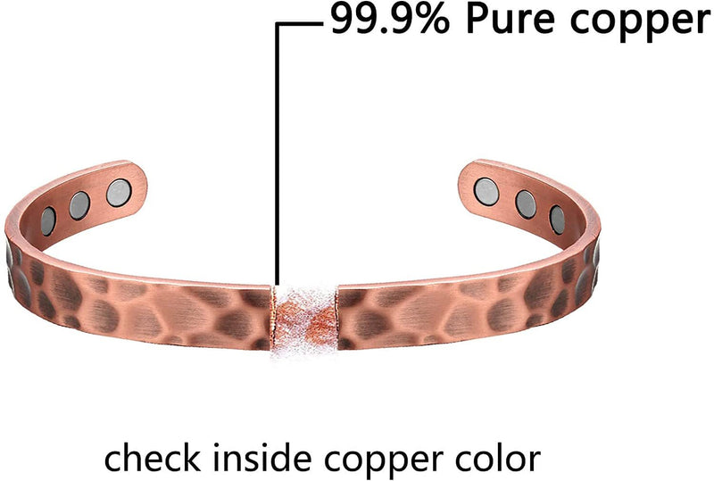 Hammered Copper Bracelet for Women and Men