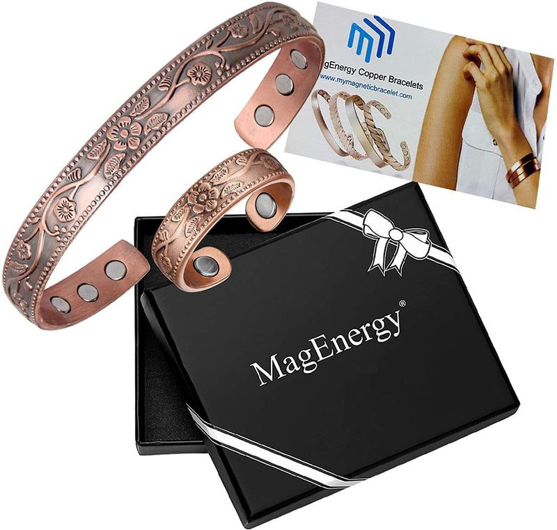 Magnetic Copper Bracelet for Women Rings Arthritis Pain Relief Adjustable To Fit Most Wrist