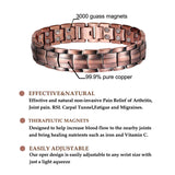 Men Copper Bracelet For Arthritis Double Raw Magnets-CB049
