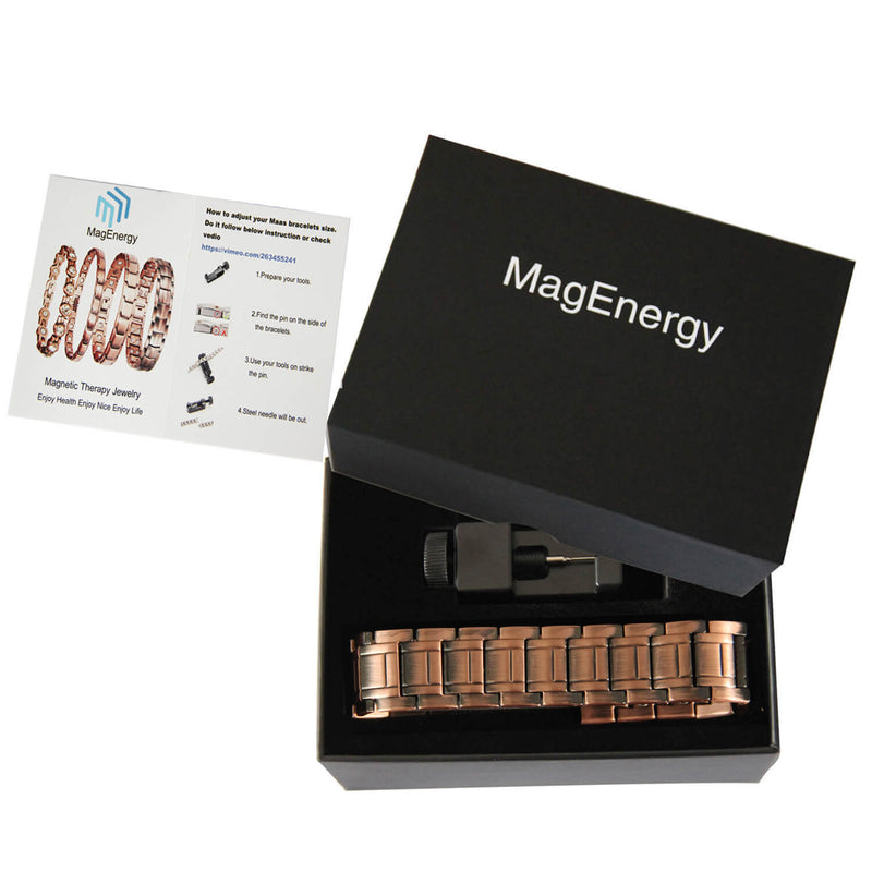 Big Men Copper Bracelet Three Raw Magnets-CB587